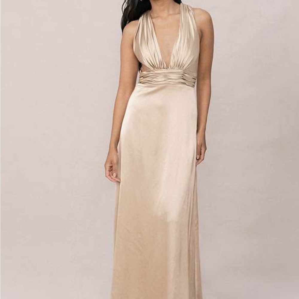NWT Elegant Tan Maxi Dress
